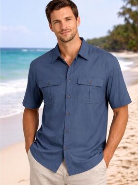 HAVANA JACKS CAFE Men’s Shirt in Slate Blue
